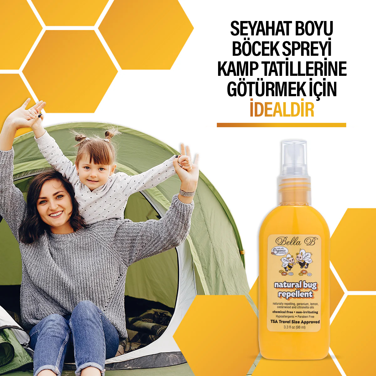 Bella B Doğal Böcek Kovucu Sprey – Bebeğiniz ve Aileniz İçin Güvenli Koruma!